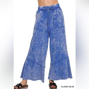 Zenana Outfitters Classic Blue Wide-Leg Pants